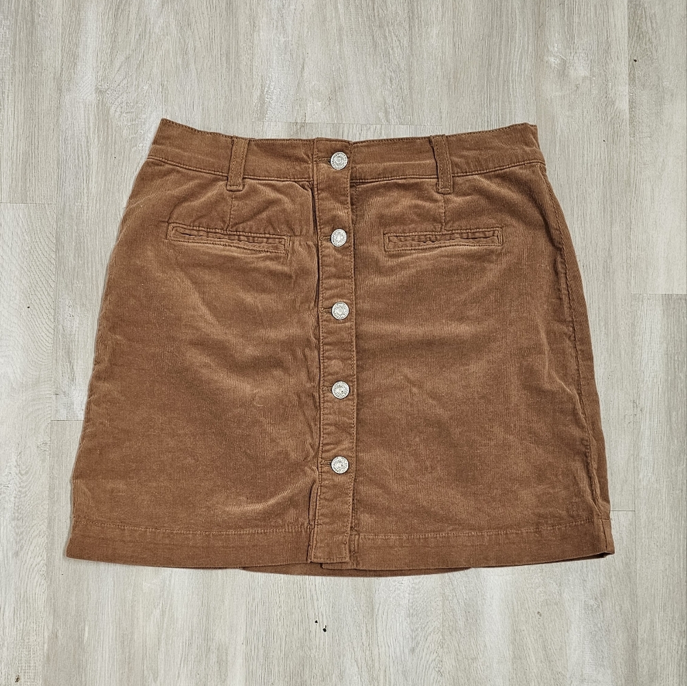 7 For All Mankind Button Front Corduroy Skirt Size 29
